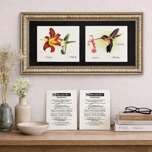 WonderArt Jim Wonderling Signed & Numbered Hummingbird Art Prints Framed Set 2
